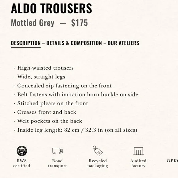 Sezane Aldo Trousers in Mottled Grey - Picture 4 of 10